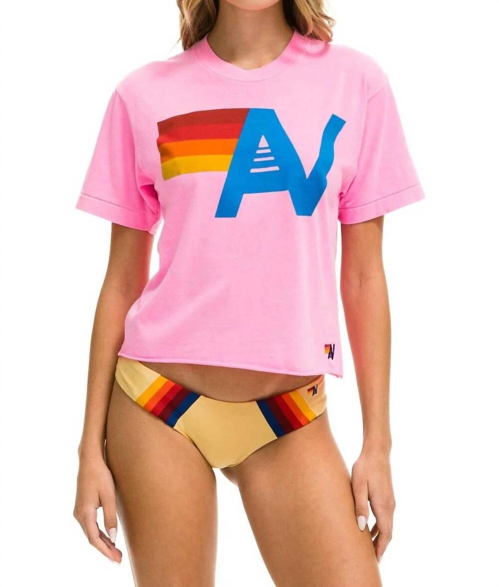 NEW AVIATOR NATION logo boyfriend tee in neon pink
